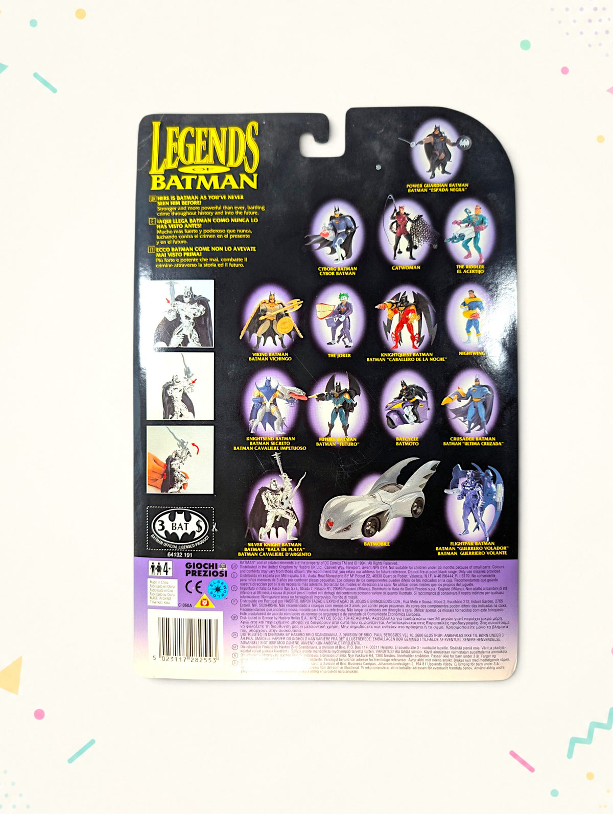 Vintage 1990s Legends of Batman Silver Knight Batman Deluxe Action Figure – Kenner – Sealed