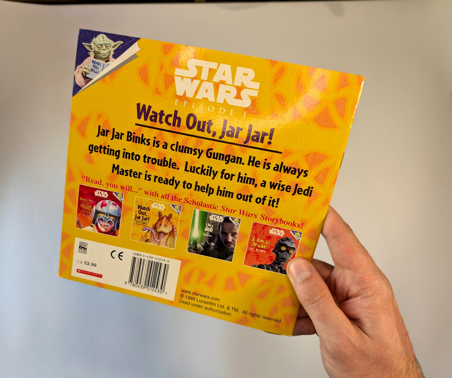 Star Wars Episode I “Watch Out, Jar Jar!” Book – Scholastic – Jar Jar Binks Story – Includes Stickers