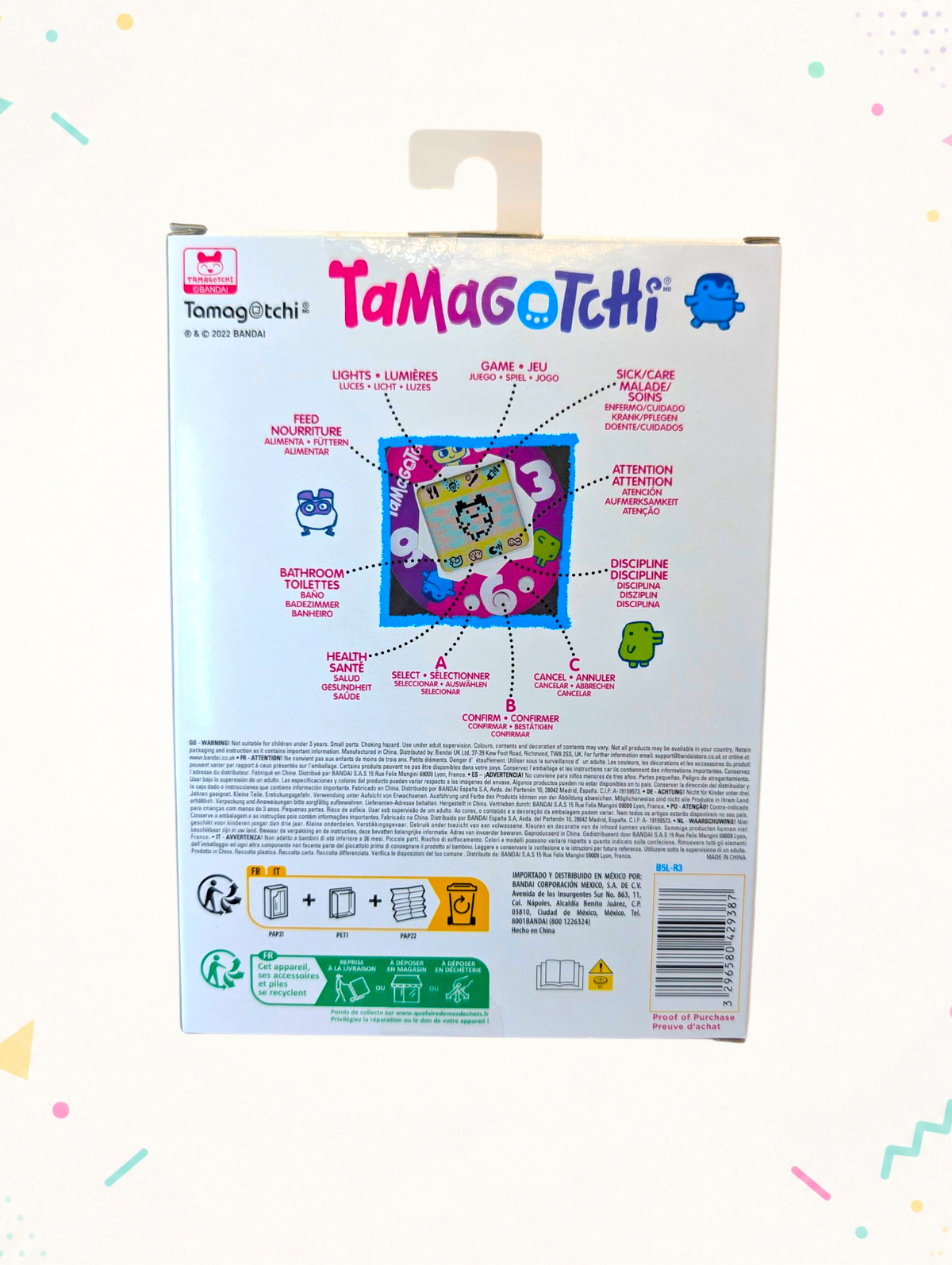 Tamagotchi Original Gen 1 (2022) – Rainbow Shell Virtual Pet – Bandai