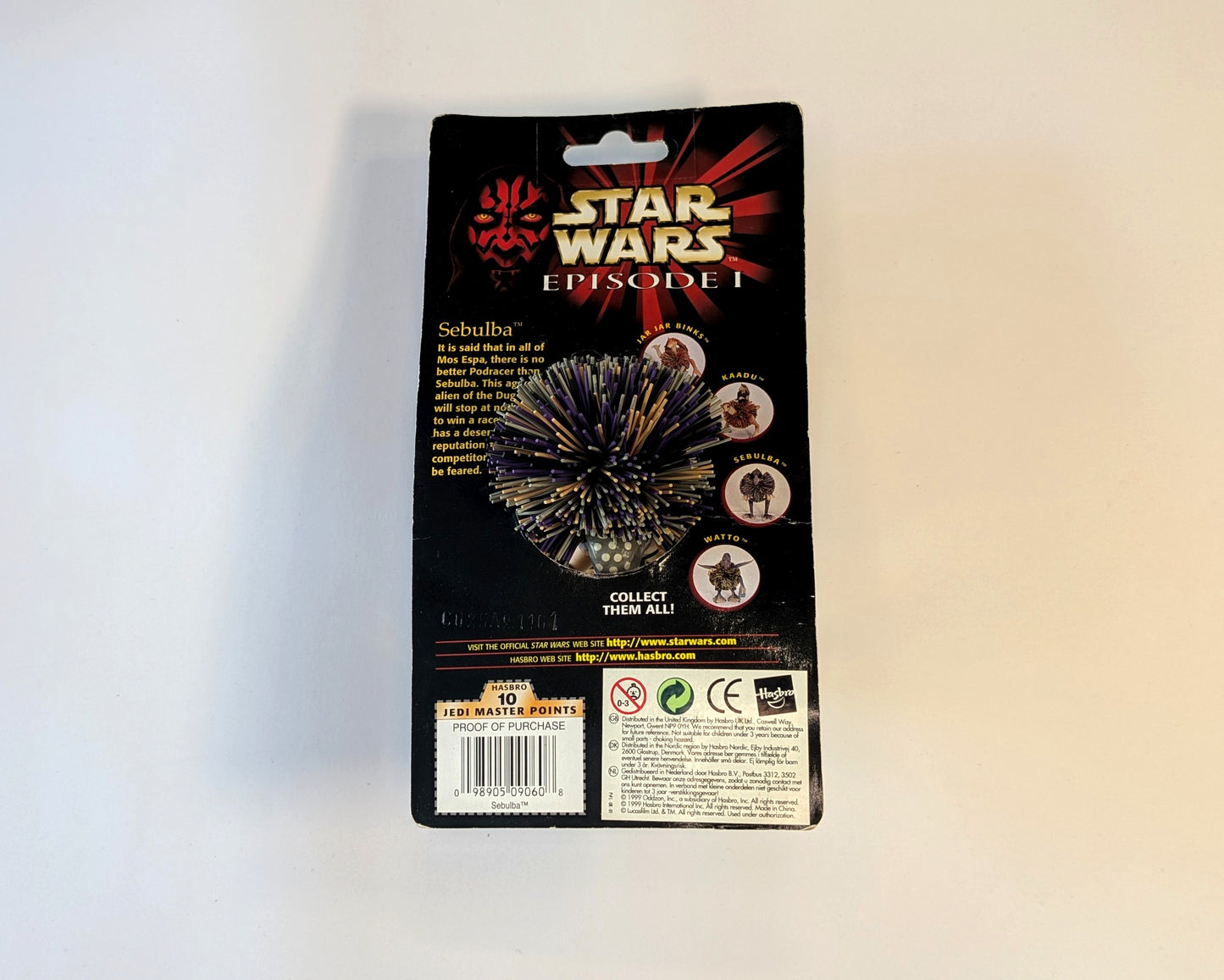 Star Wars Episode I Sebulba Bend-Ems Figure – Koosh Bendable Toy - 1999
