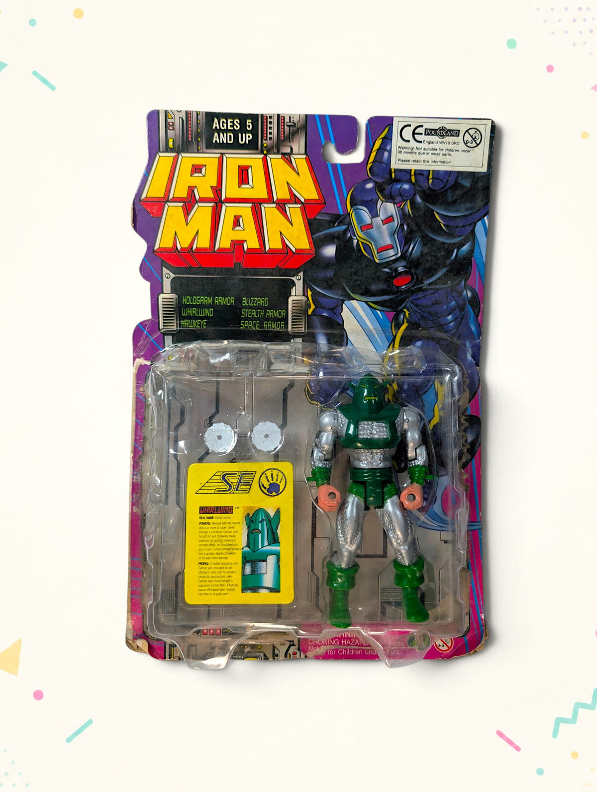 Vintage Iron Man Whirlwind Action Figure – 1990s Marvel Toy Biz – Original Packaging