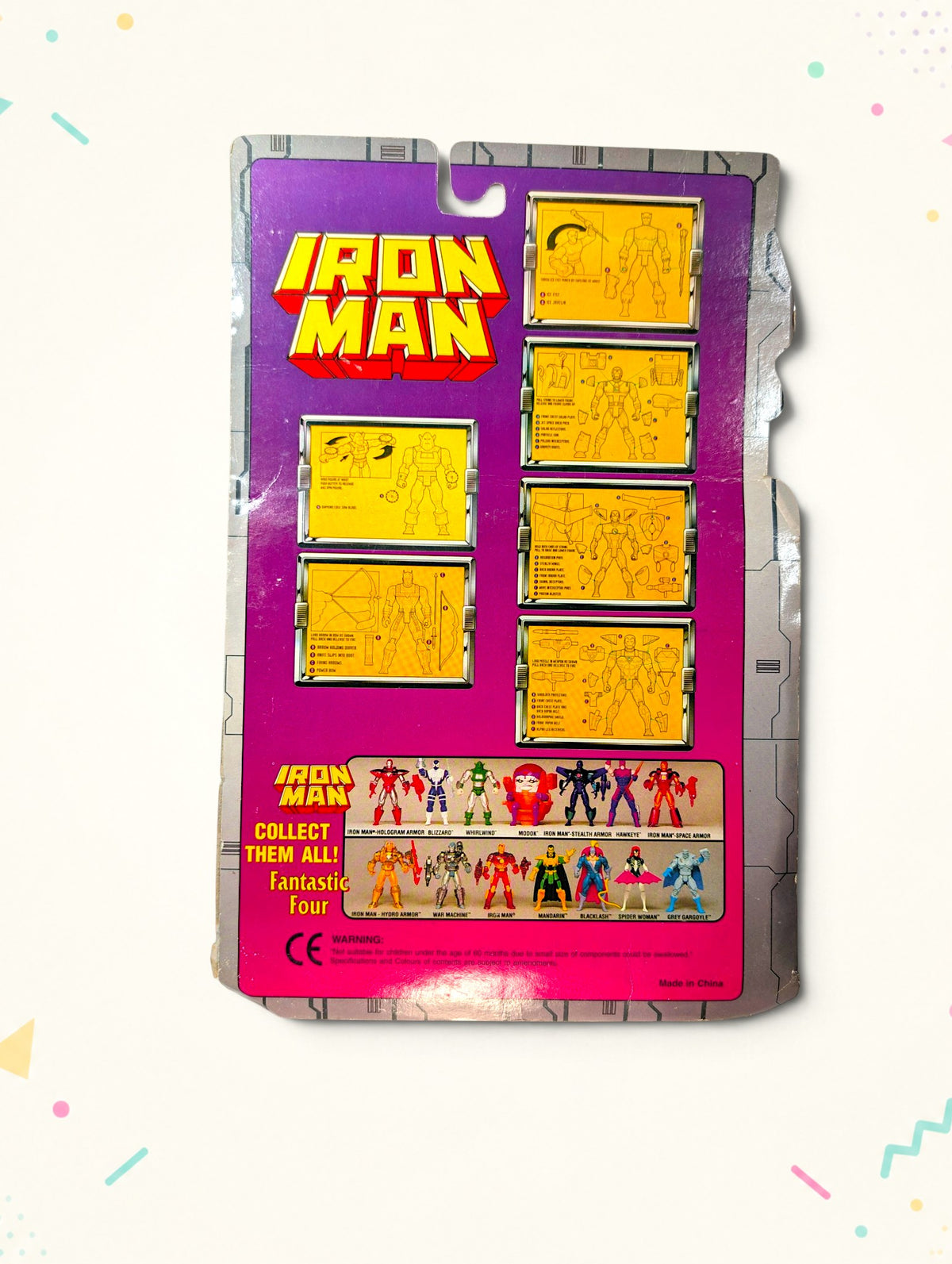 Vintage Iron Man Whirlwind Action Figure – 1990s Marvel Toy Biz – Original Packaging
