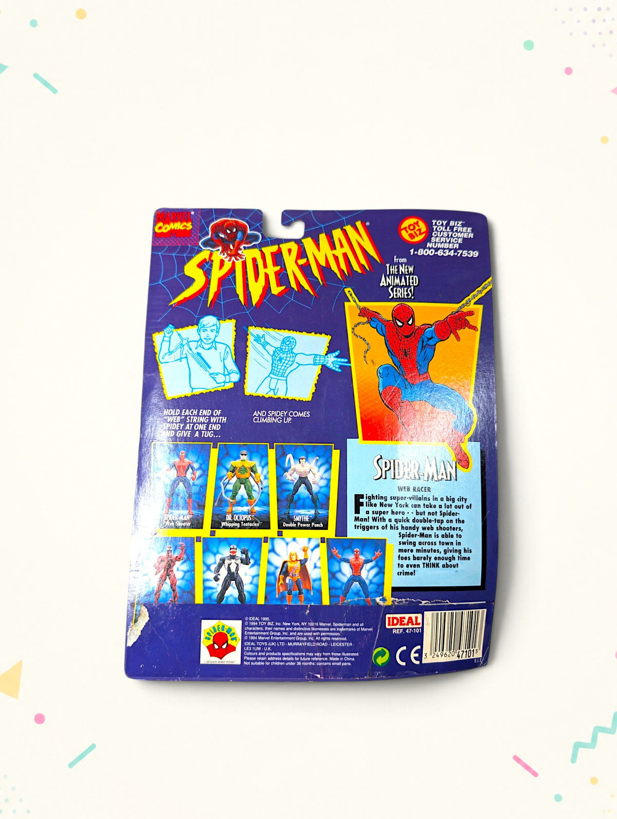 Vintage 1994 Spider-Man Web Racer Action Figure – Toy Biz – The Animated Series – Original Packaging