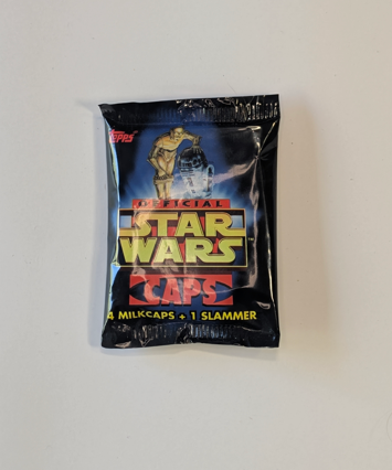 Sealed Star Wars Caps Pack – 4 Milkcaps + 1 Slammer – Official POG Style Collectible
