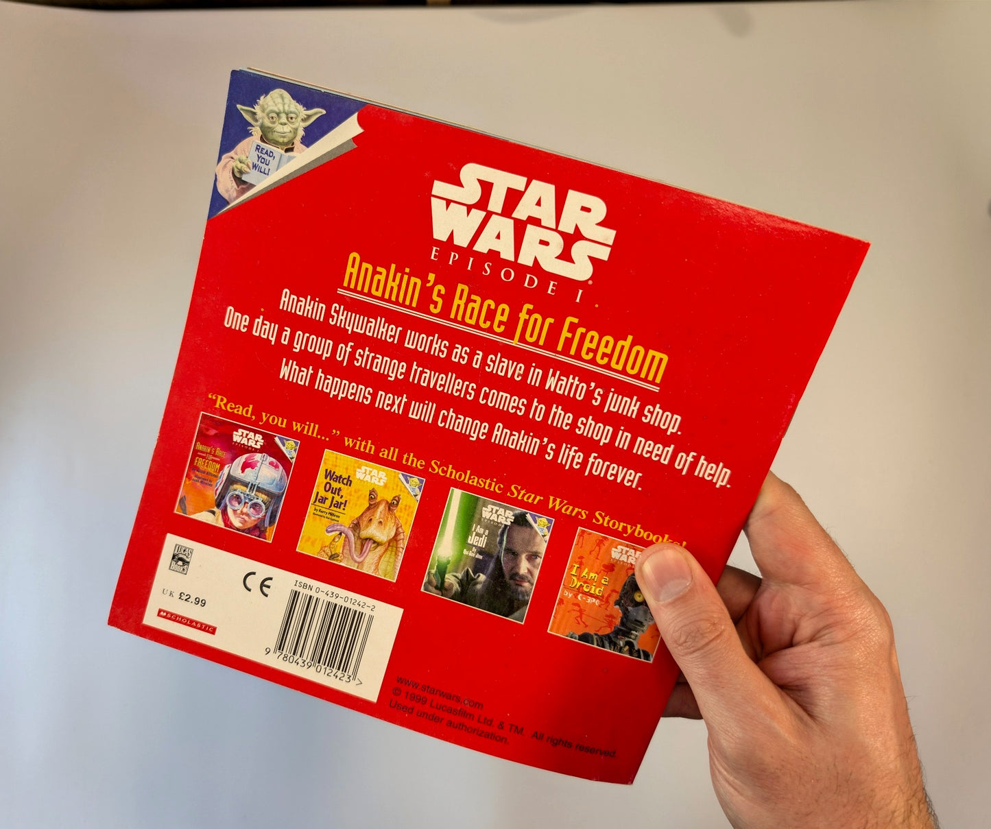 Star Wars Episode I “Anakin’s Race for Freedom” Book – Scholastic – Includes Stickers