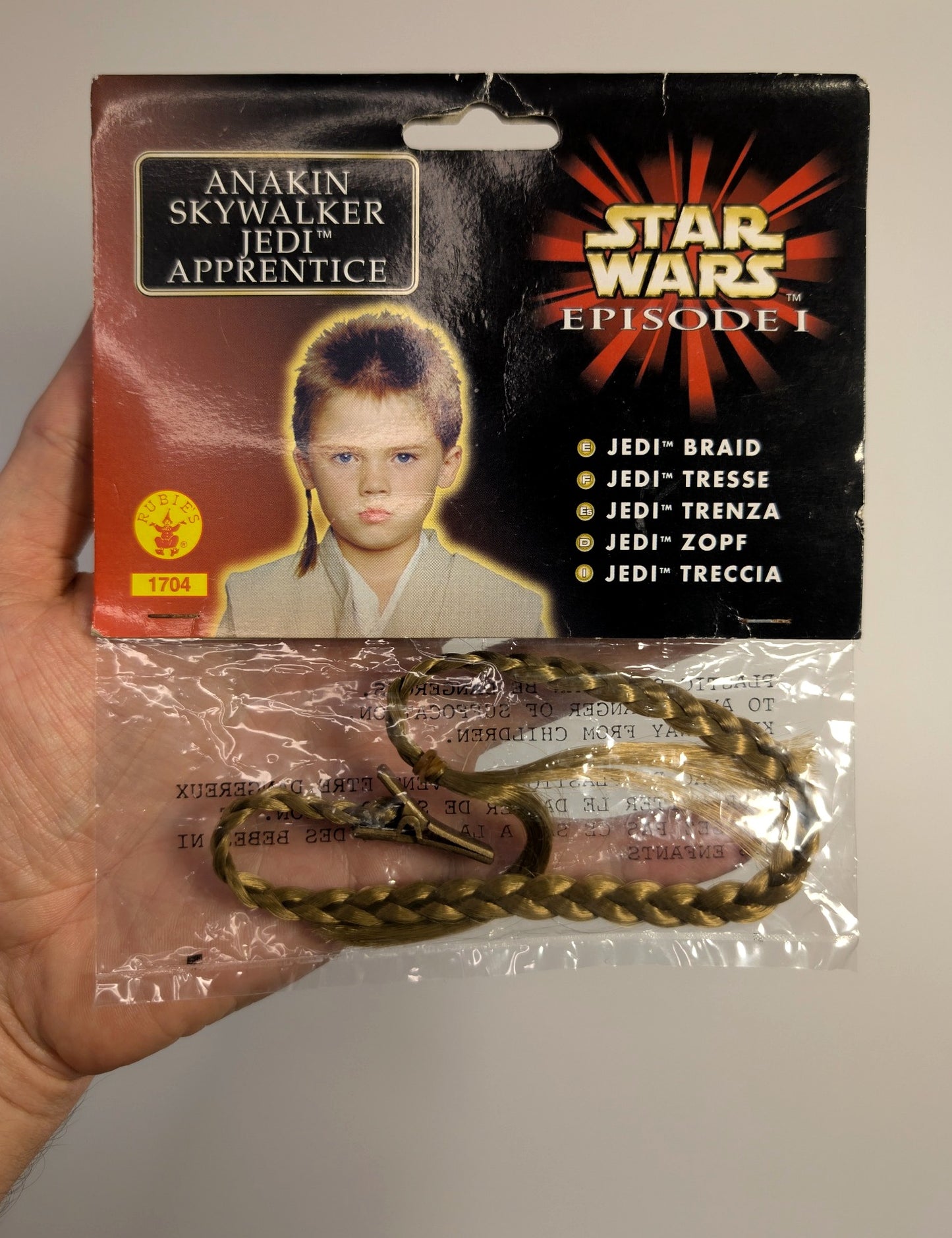 Star Wars Episode I Anakin Skywalker Jedi Apprentice Braid – Rubie’s Costume Accessory – Sealed
