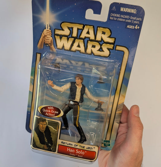 Star Wars Han Solo Action Figure – Return of the Jedi – Hasbro – Quick Draw Action – Carded