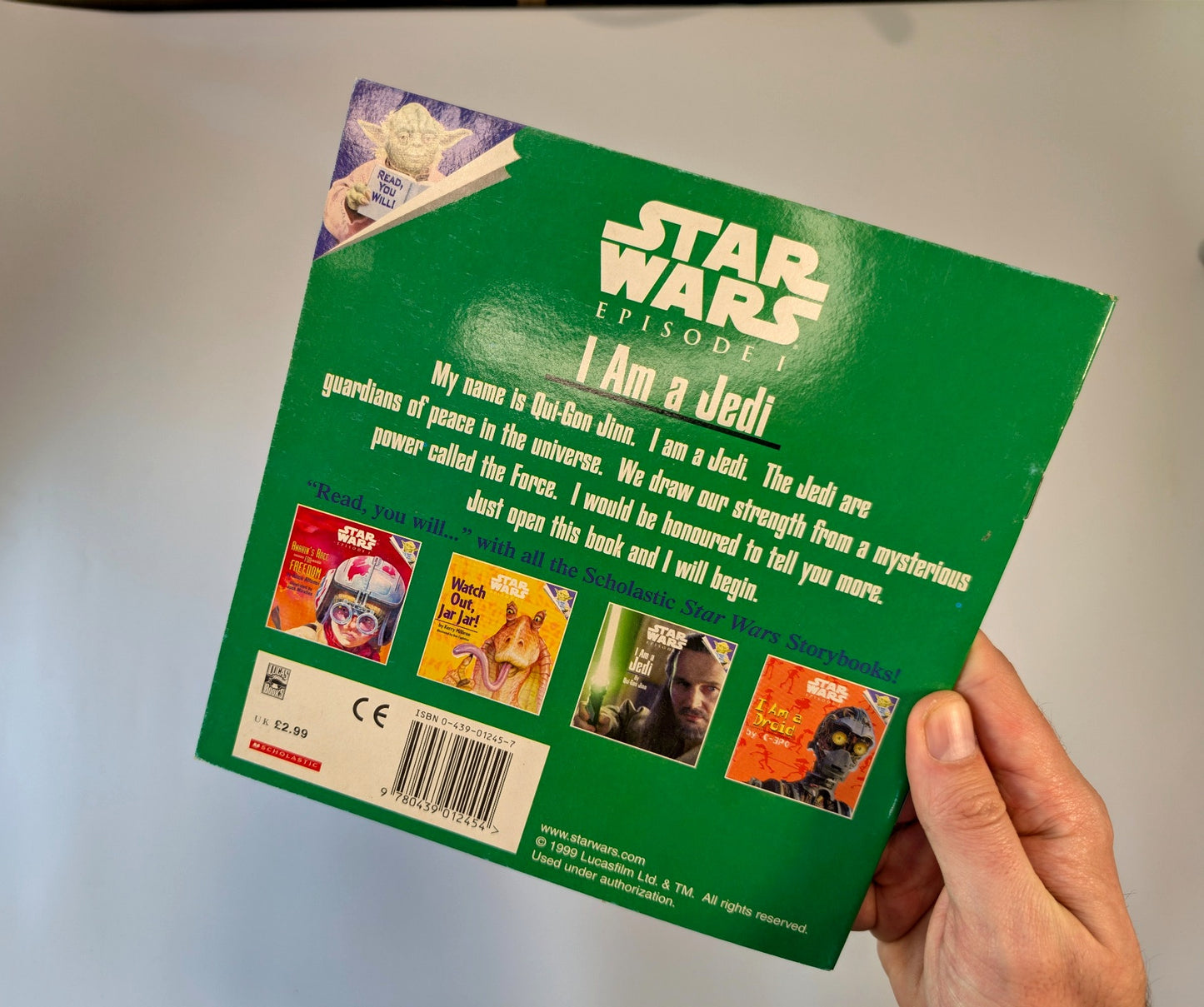 Star Wars Episode I “I Am a Jedi” Book by Qui-Gon Jinn – Scholastic – Includes Stickers