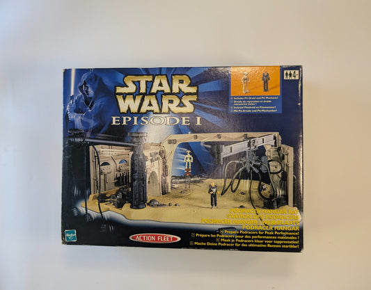 Star Wars Episode I Podracer Hangar Bay Action Fleet Playset (1999) – Boxed – Includes Pit Droid & Mechanic Figure