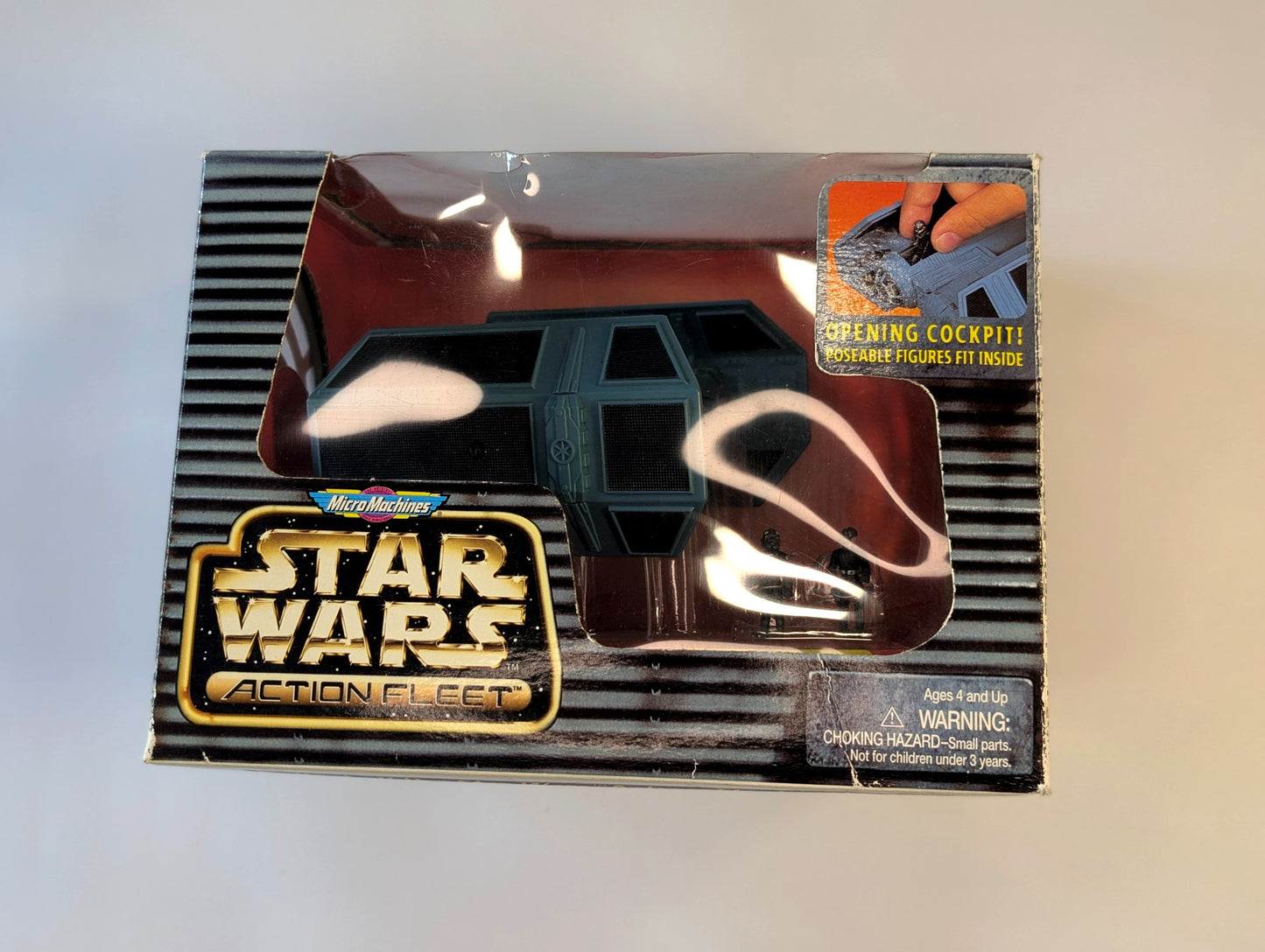 Star Wars Micro Machines Action Fleet TIE Bomber – with Display Stand (Galoob)