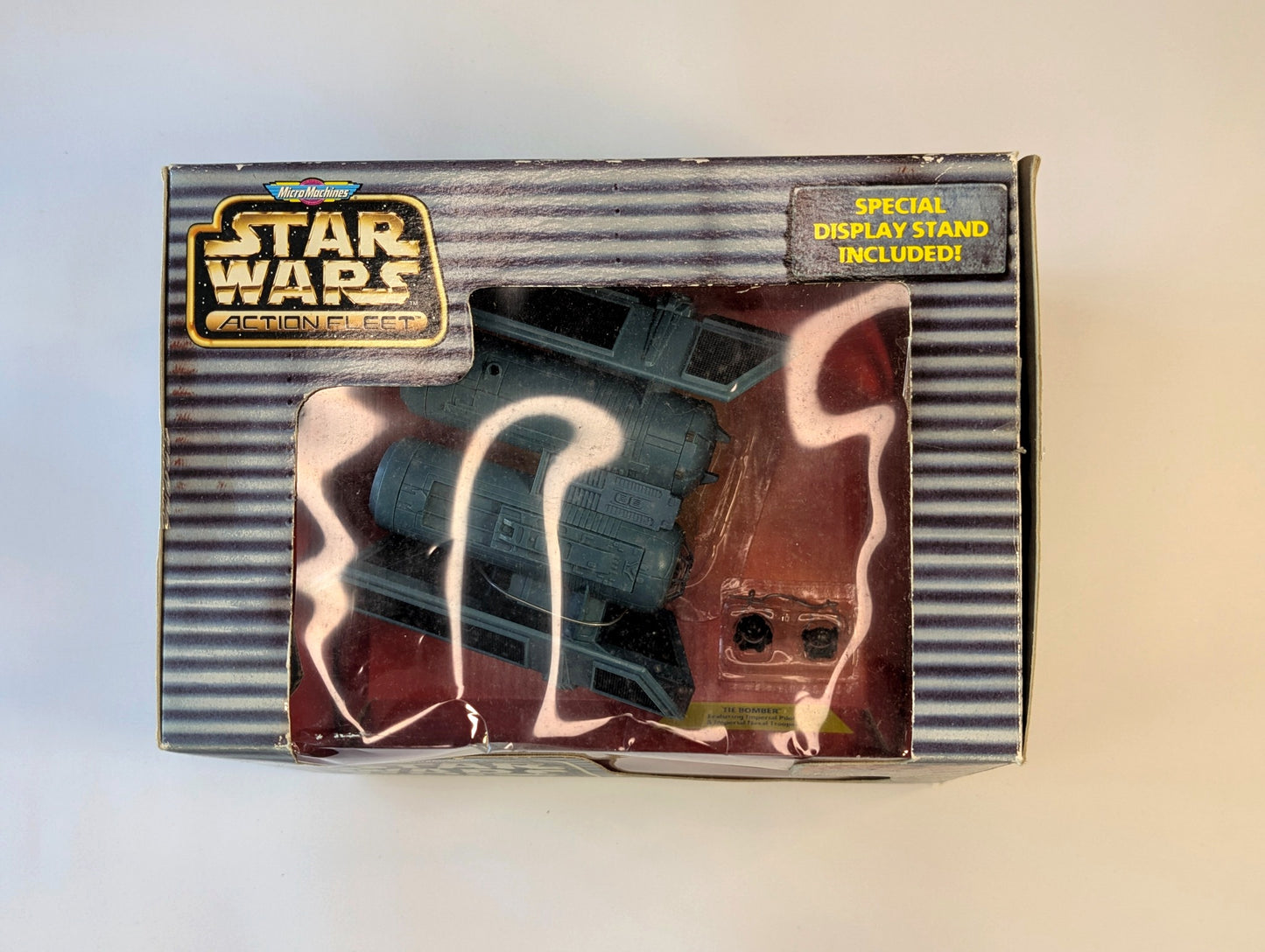 Star Wars Micro Machines Action Fleet TIE Bomber – with Display Stand (Galoob)