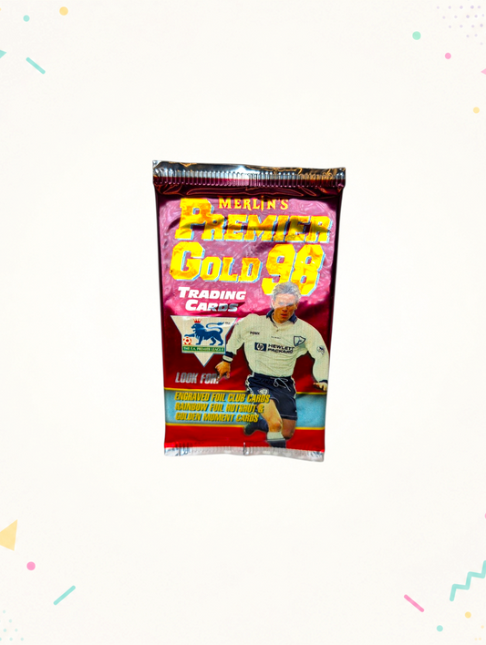 Merlin’s Premier Gold 98 Premier League Trading Cards – Sealed Pack (1998)