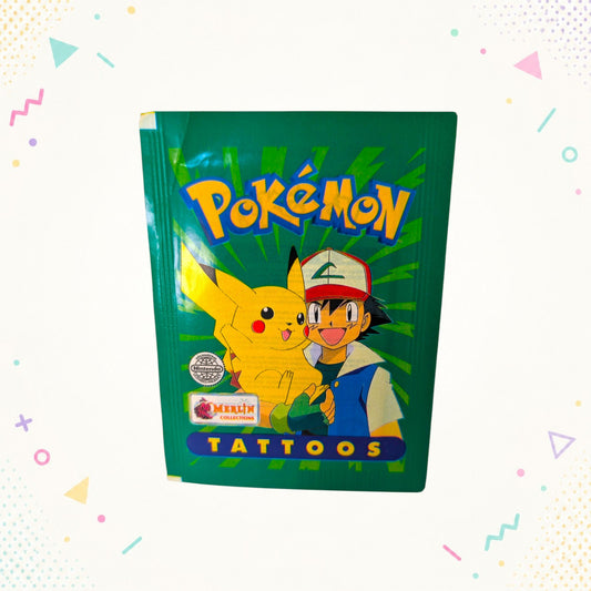 Pokémon Temporary Tattoos – Original Sealed 1999 Merlin/Topps Pack | 6 Tattoos