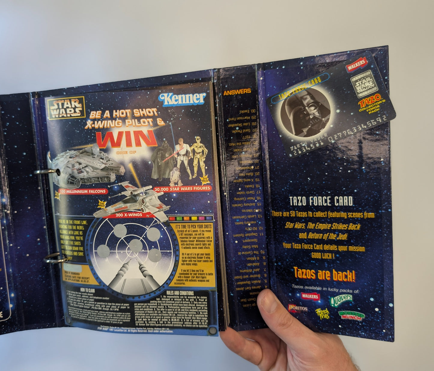 Star Wars Tazo Collector’s Force Pack (1990s) – Walkers Promo – Complete Set w/ Binder & Inserts