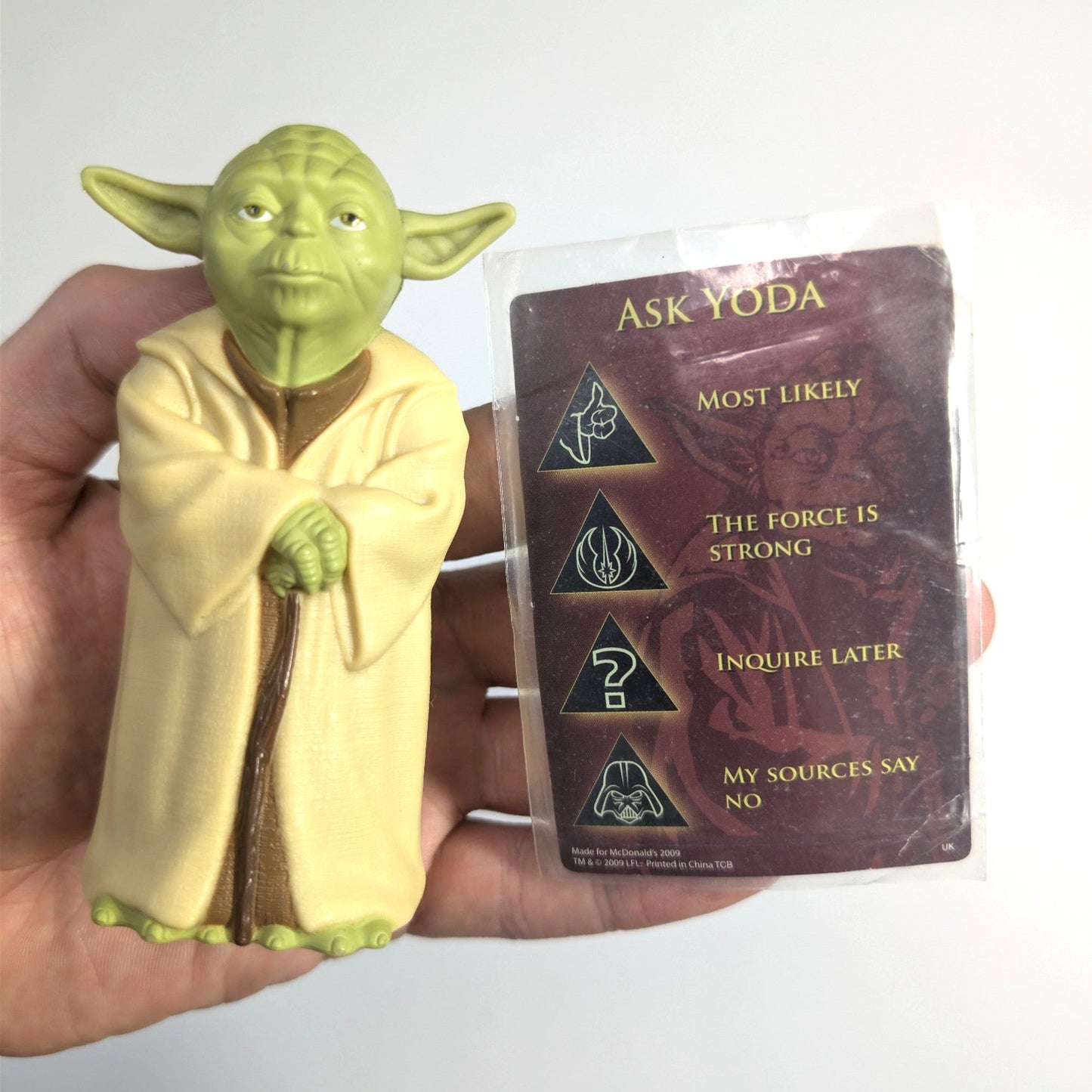 Star Wars Yoda “Ask Yoda” Magic 8 Ball Figure Toy + Card – McDonald’s Happy Meal 2009