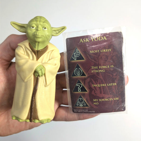 Star Wars Yoda “Ask Yoda” Magic 8 Ball Figure Toy + Card – McDonald’s Happy Meal 2009